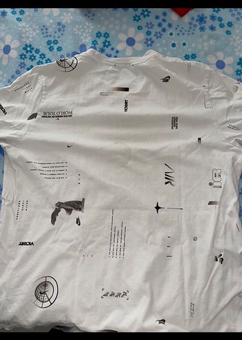Erkek Beyaz Baskılı Kısa Kollu Tişört - Görsel 4