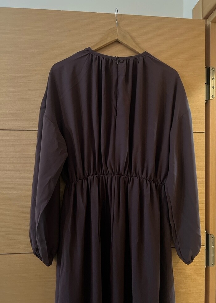 Alia Belden Lastikli Şifon Elbise - Görsel 5