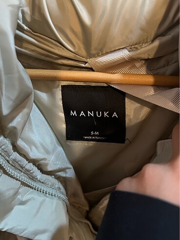 MANUKA Çağla Yeşili Şişme Uzun Mont - Görsel 4