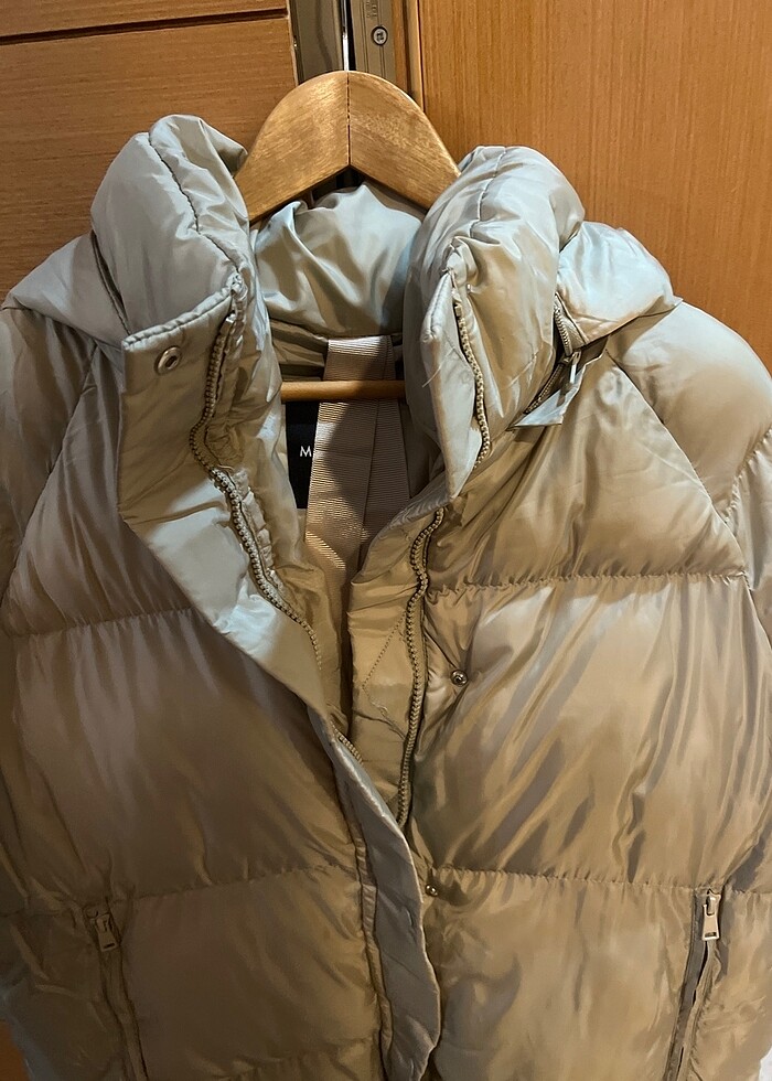 MANUKA Çağla Yeşili Şişme Uzun Mont - Görsel 3