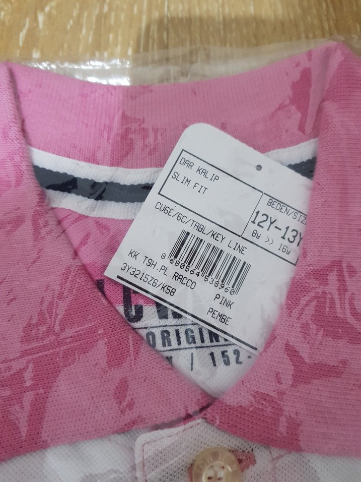 Pembe ve beyaz erkek ve kız çocuk Polo Tişört - Görsel 2