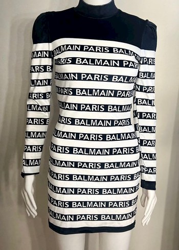 Balmain Paris Baskılı Kadın tunik yada elbise kadife - Görsel 3