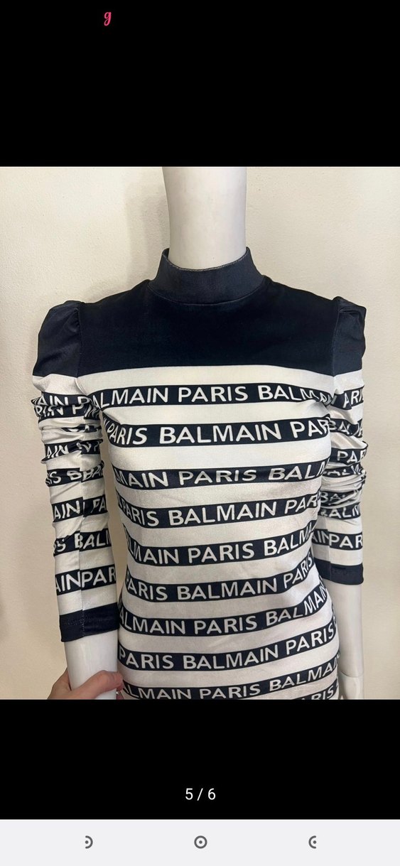 Balmain Paris Baskılı Kadın tunik yada elbise kadife - Görsel 5