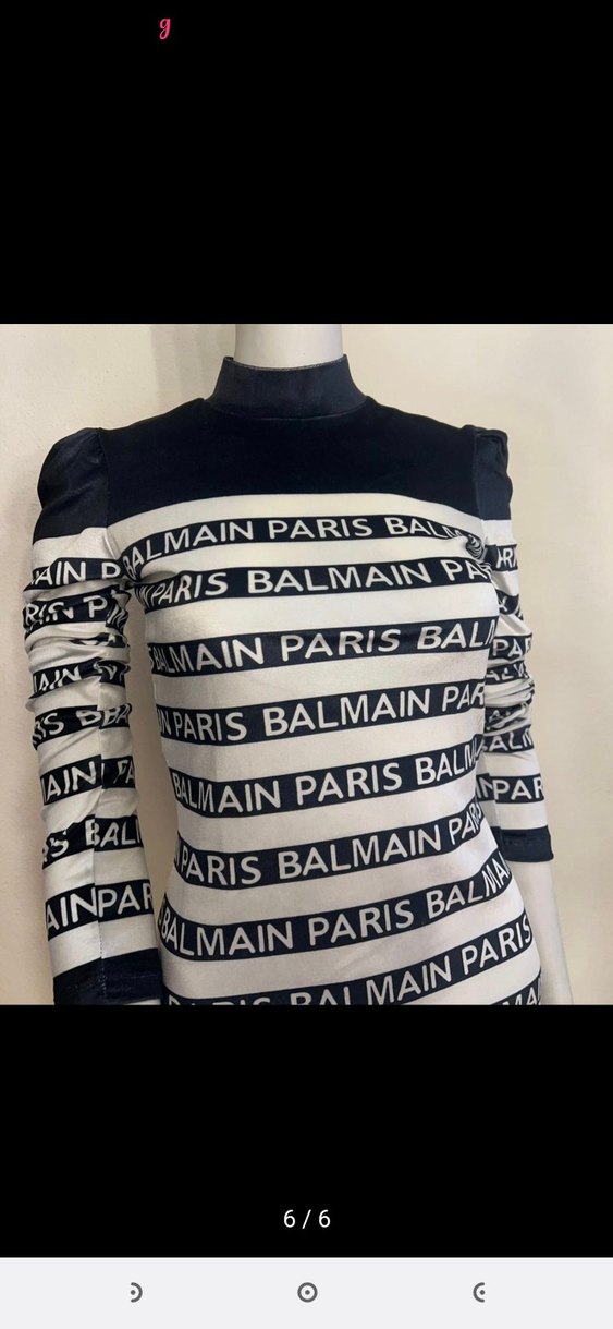 Balmain Paris Baskılı Kadın tunik yada elbise kadife - Görsel 4