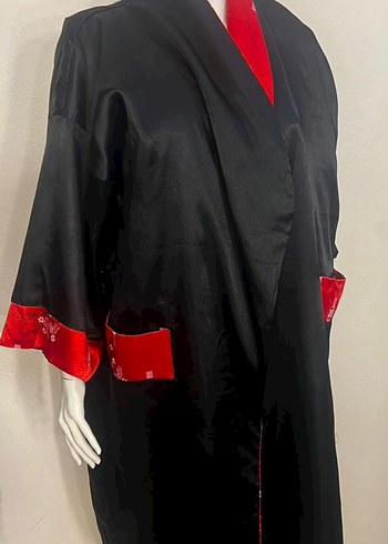 orjinaldir Desenli Kırmızı Vintage Kadın Uzun Kimono - Görsel 6