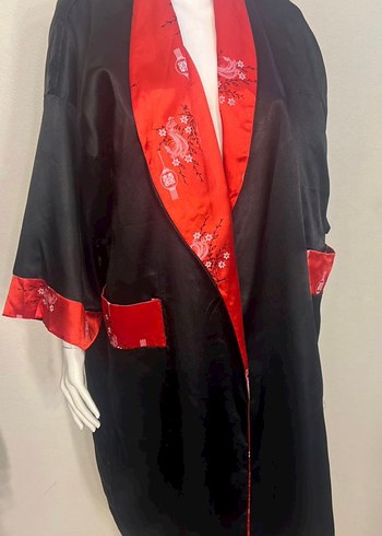 orjinaldir Desenli Kırmızı Vintage Kadın Uzun Kimono - Görsel 9