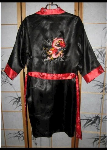 orjinaldir Desenli Kırmızı Vintage Kadın Uzun Kimono - Görsel 7