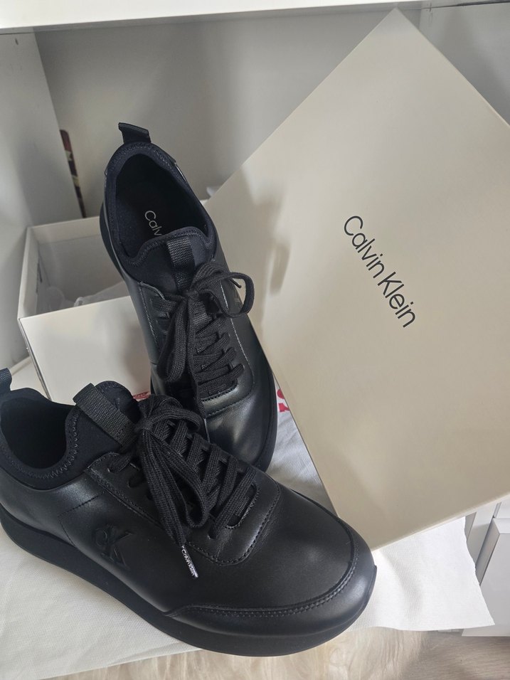 Calvin Klein Siyah Deri  Spor Ayakkabı orjinal - Görsel 2