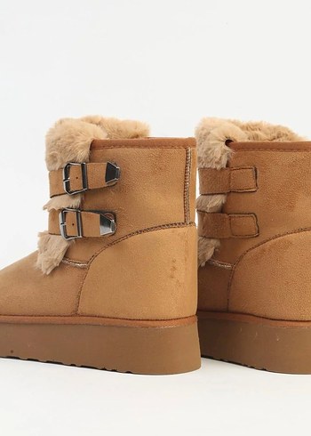 Bej Süet Kadın Wedge Bot - Görsel 2