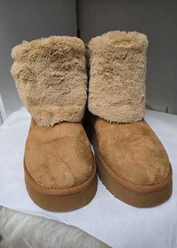 Bej Süet Kadın Wedge Bot - Görsel 15