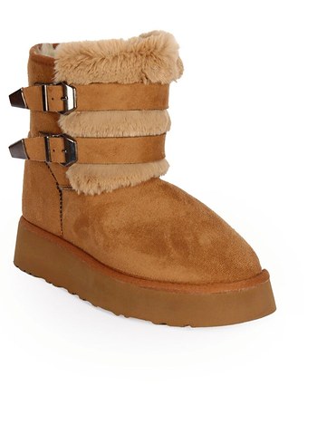 Bej Süet Kadın Wedge Bot - Görsel 17