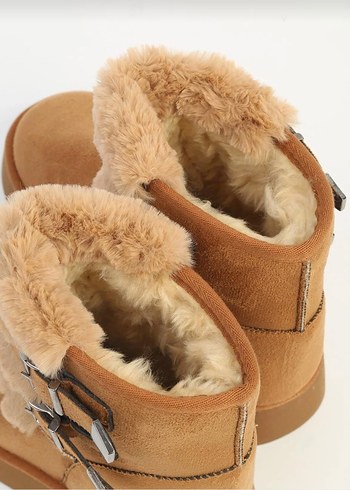 Bej Süet Kadın Wedge Bot - Görsel 4