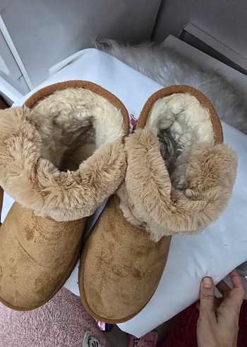 Bej Süet Kadın Wedge Bot - Görsel 8