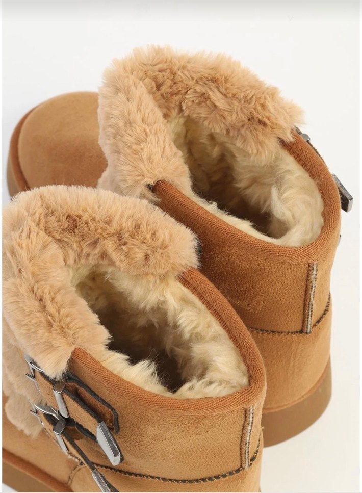 Bej Süet Kadın Wedge Bot - Görsel 4