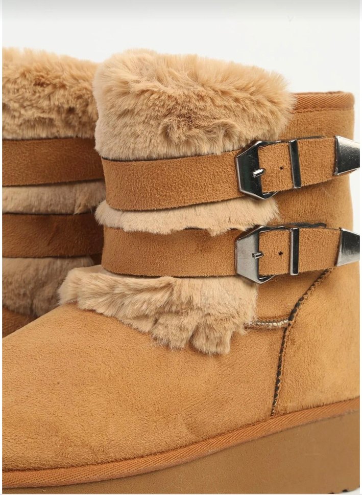 Bej Süet Kadın Wedge Bot - Görsel 3