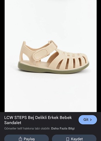 Bej Delikli Erkek Bebek Sandalet