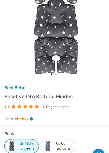 Gri Yıldız Desenli Bebek Uyku Minderi - Görsel 4