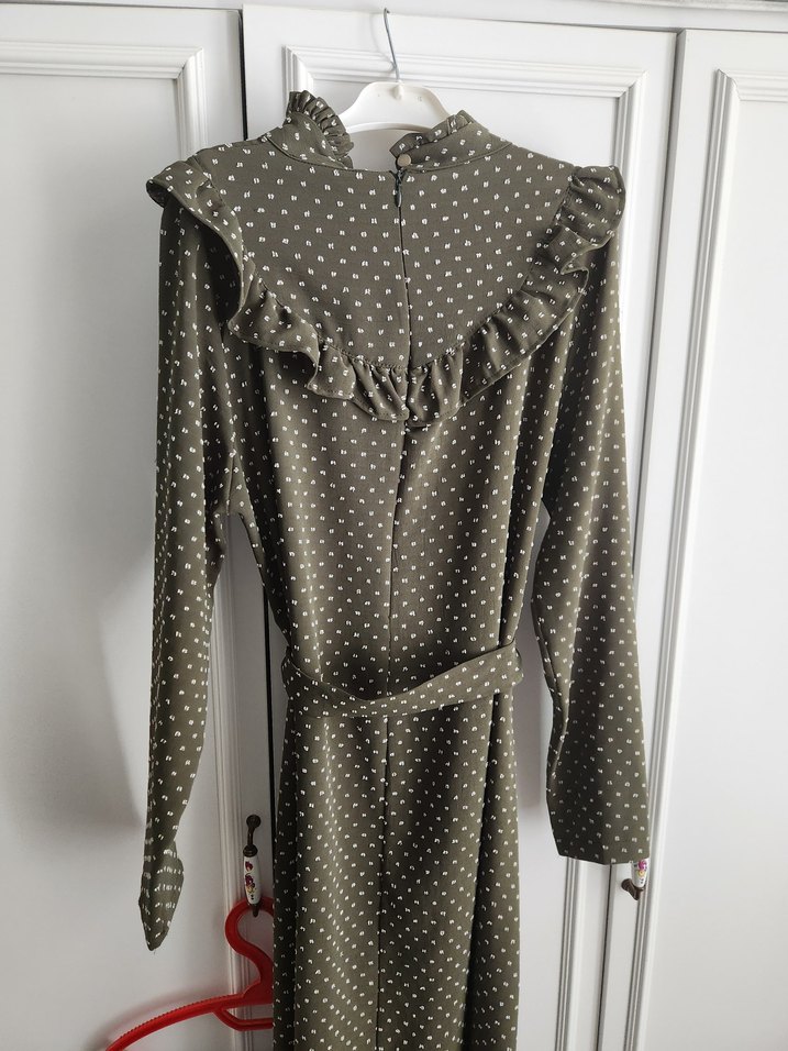 Fırfırlı ve Kemerli Yeşil Uzun ikili tunik takimi - Görsel 4