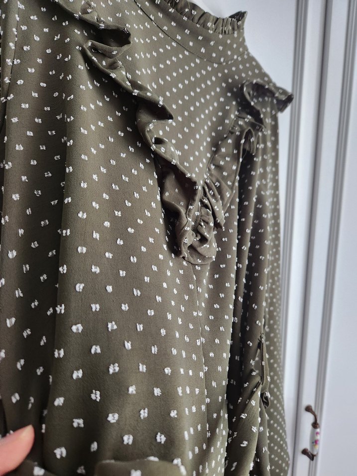 Fırfırlı ve Kemerli Yeşil Uzun ikili tunik takimi - Görsel 2