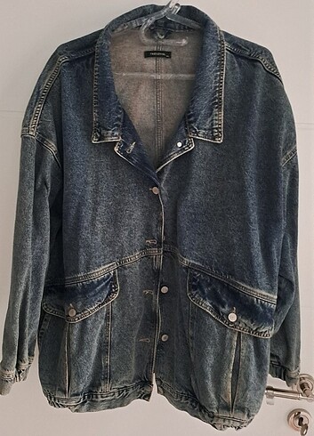 m Beden çeşitli Renk Koyu Mavi Oversize Denim (Kot) Ceket