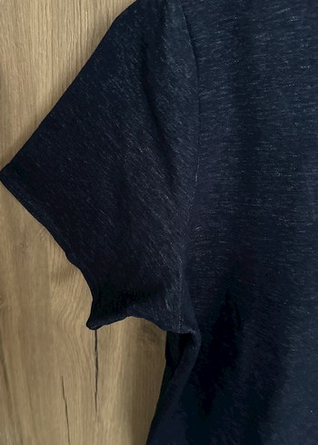 Kadın Lacivert Denim Kısa Kollu Tişört - Görsel 4