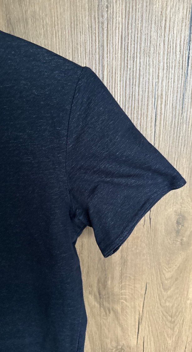 Kadın Lacivert Denim Kısa Kollu Tişört - Görsel 5