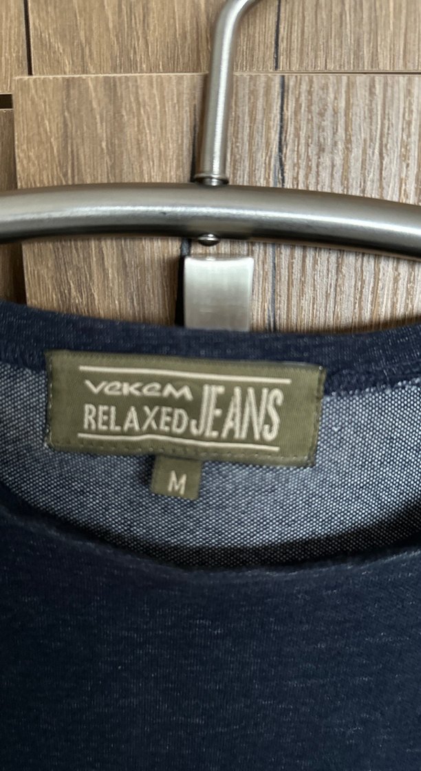 Kadın Lacivert Denim Kısa Kollu Tişört - Görsel 3