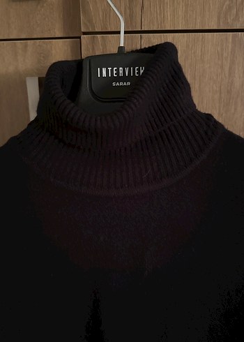 Siyah Boğazlı Kadın Triko Kazak - Görsel 2