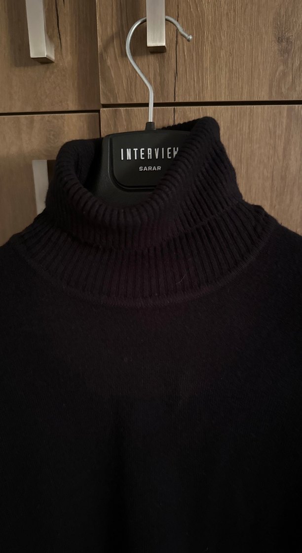 Siyah Boğazlı Kadın Triko Kazak - Görsel 2