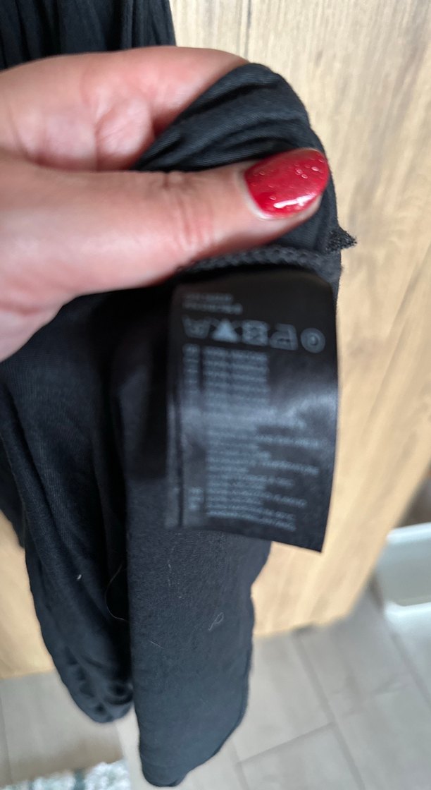 Siyah Penye Drapeli Uzun Elbise - Görsel 5