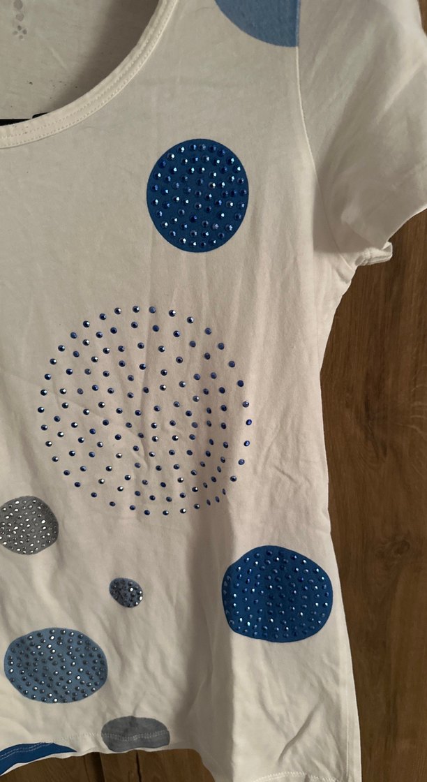 Kadın Beyaz Baskılı Kısa Kollu Tişört - Görsel 3