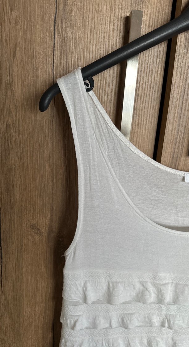 Penye Kumaşlı Fırfırlı Kadın Kolsuz Elbise - Görsel 3