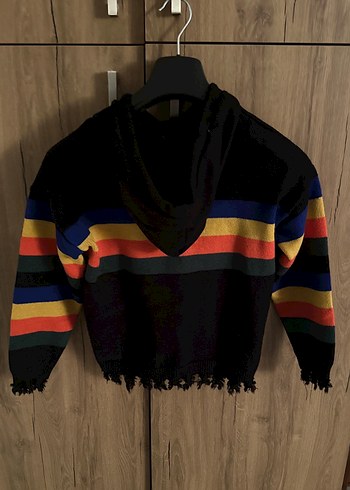 Çizgili Kapüşonlu Bohem genç Kazak - Görsel 6