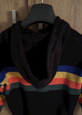 Çizgili Kapüşonlu Bohem genç Kazak - Görsel 8