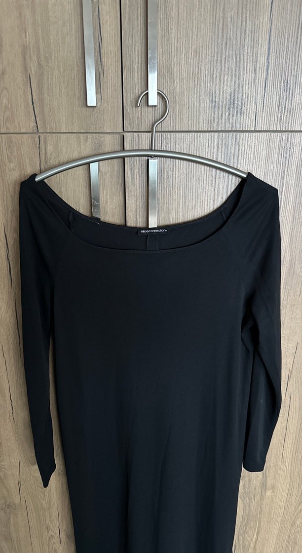 Siyah Uzun Kol ve Salaş Kesim Kadın Elbise - Görsel 3