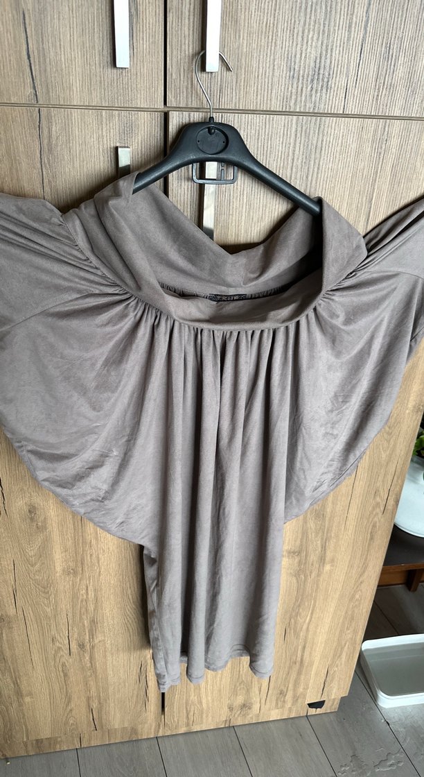 Vizon Dökümlü Elbise, Kısa Kollu, Salaş - Görsel 2