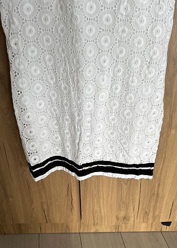 Kadın Dantel İşlemeli Kolsuz Midi Elbise - Görsel 3