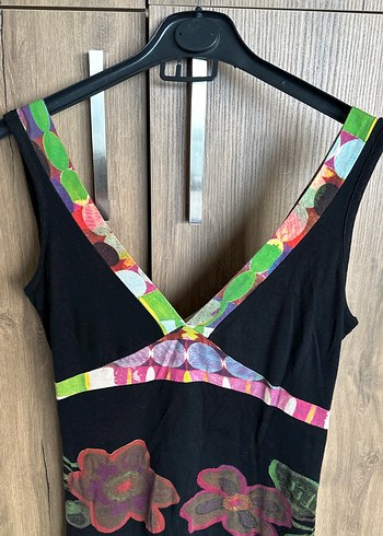 Çiçek Desenli V Yaka Uzun Bohem Elbise - Görsel 3