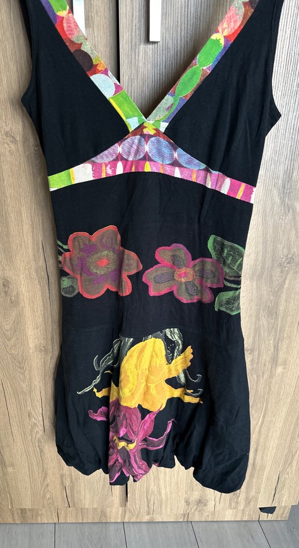 Çiçek Desenli V Yaka Uzun Bohem Elbise - Görsel 2