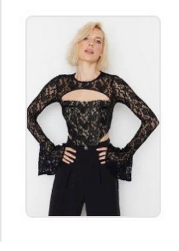 34 Beden Siyah Desenli Gotik Mini Büstiyer