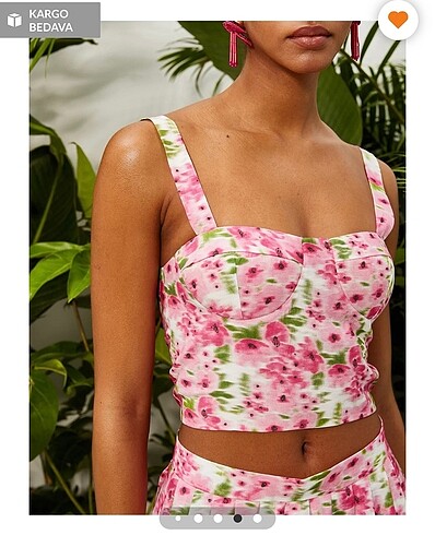 Koton koton çiçekli crop büstiyer