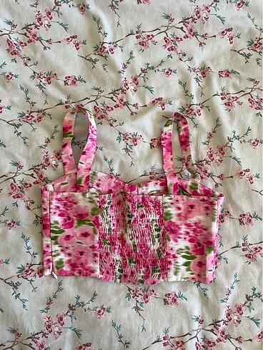 xs Beden çeşitli Renk koton çiçekli crop büstiyer