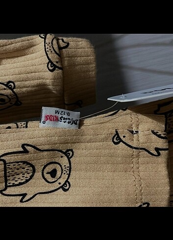 9 Ay Beden camel Renk Bebek pijama takımı