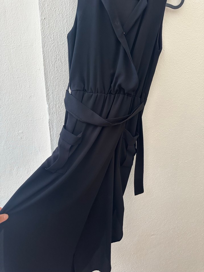 Uzun şifon kruvaze elbise - Görsel 2