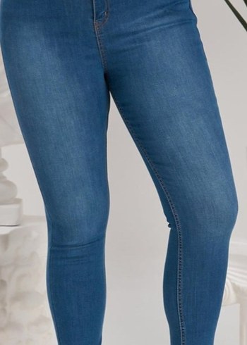 Diğer Parlak Mavi Kadın Skinny Denim Jean