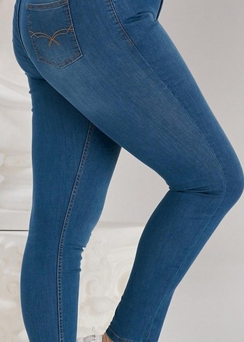 Parlak Mavi Kadın Skinny Denim Jean