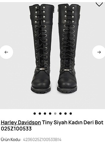 Harley Davidson Siyah Kadın Deri Çizme