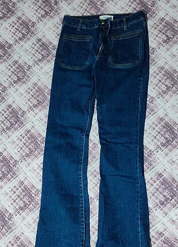 36 Beden MANGO FLARE KESİM KOT PANTOLON