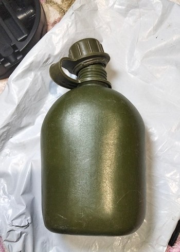 Koyu Haki plastik asker matarası - Görsel 2