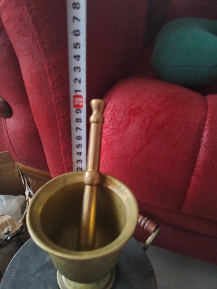 Koyu Altın Renkli pirinç koparma Havan ve Tokmak - Görsel 3